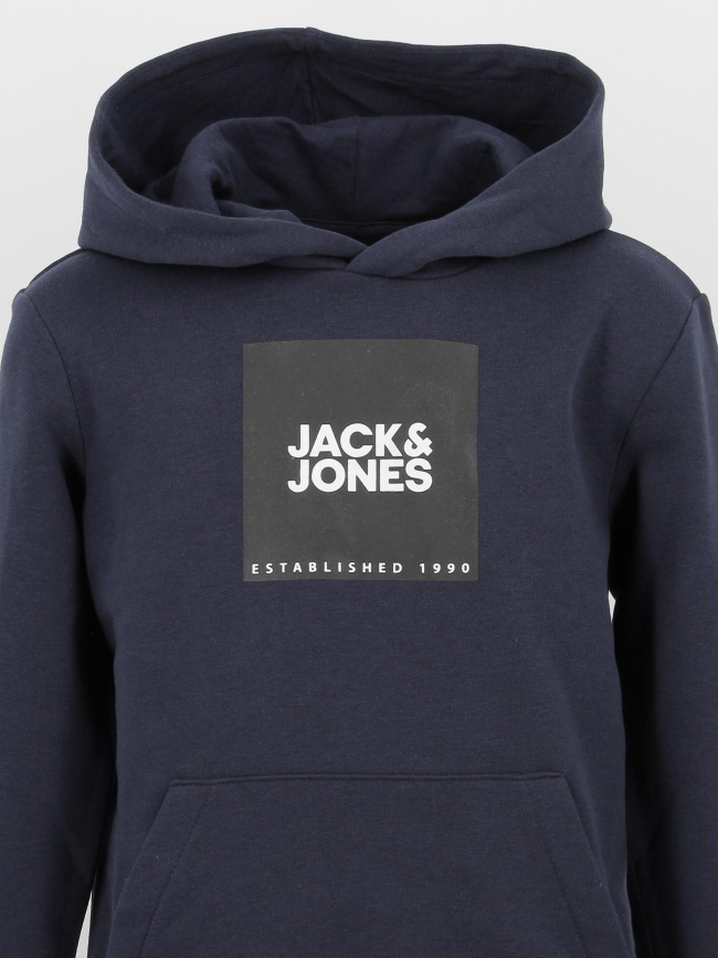 Sweat à capuche lock bleu marine garçon - Jack & Jones