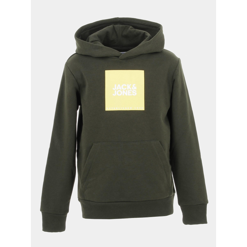 Sweat à capuche lock kaki garçon - Jack & Jones