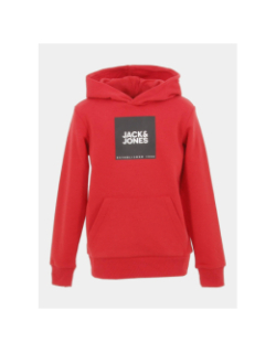 Sweat à capuche lock rouge garçon - Jack & Jones