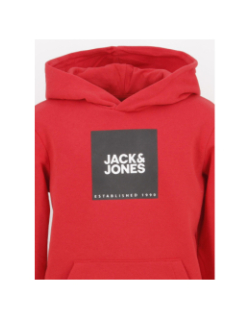 Sweat à capuche lock rouge garçon - Jack & Jones