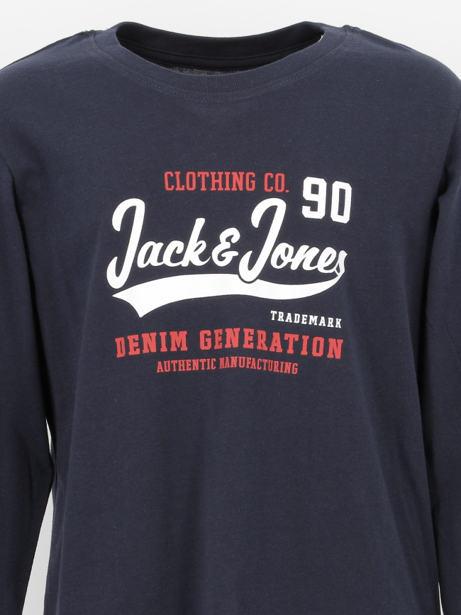 T-shirt manches longues logo bleu garçon - Jack & Jones