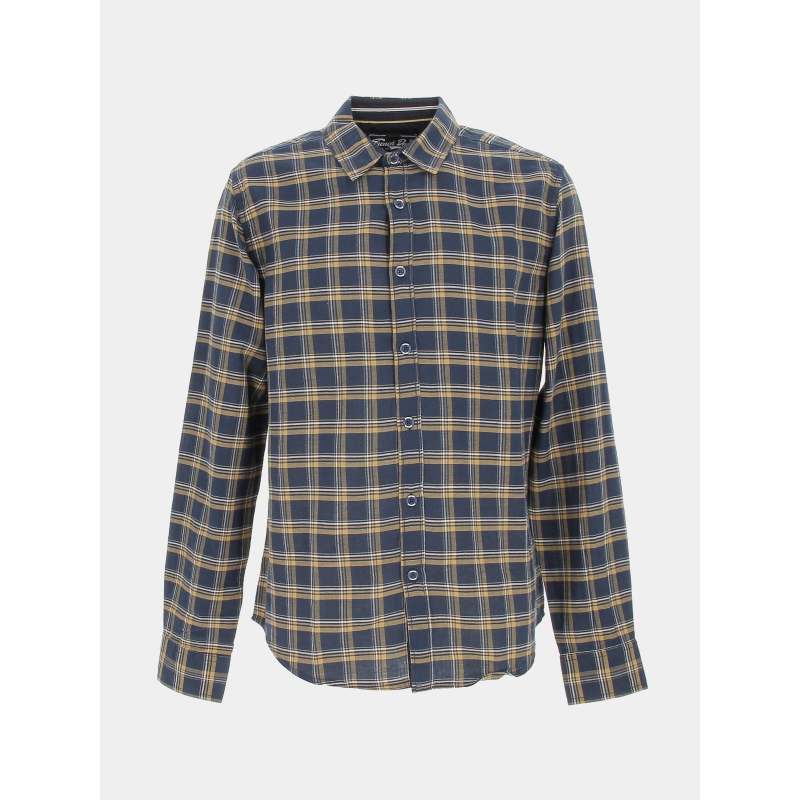 Chemise à carreaux marine jaune homme - Rms 26