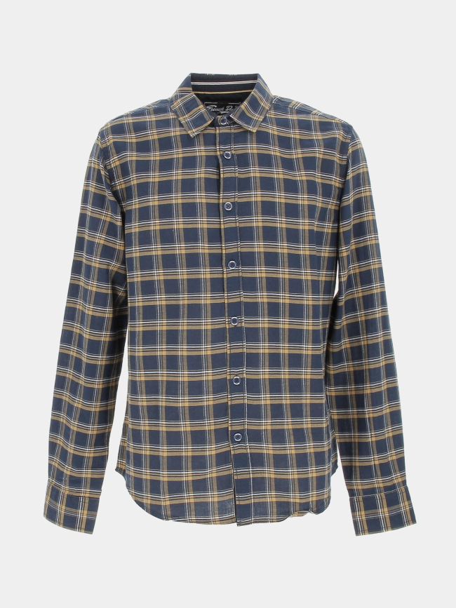 Chemise à carreaux marine jaune homme - Rms 26