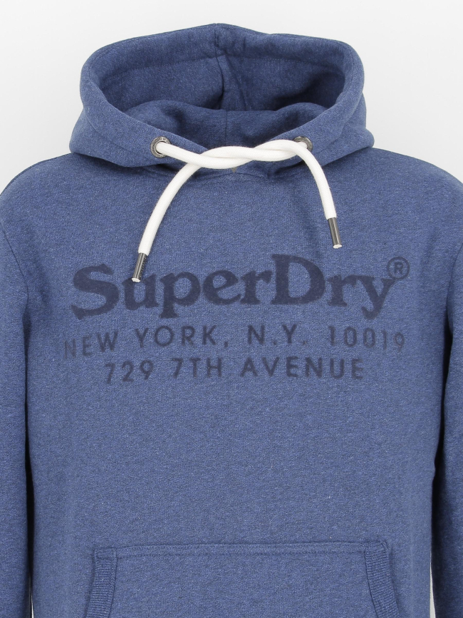 Sweat à capuche vintage venue bleu homme - Superdry