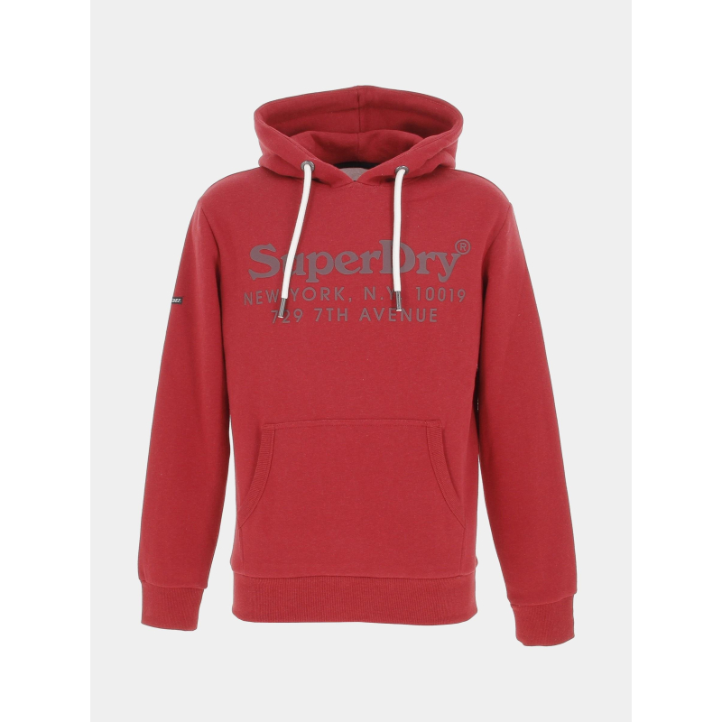 Sweat à capuche vintage venue rouge homme - Superdry