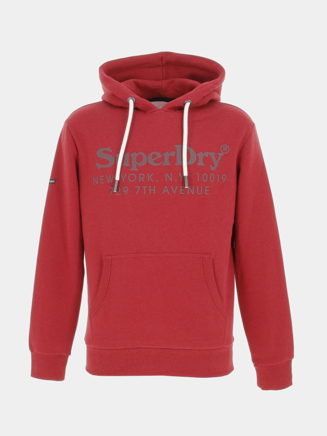 Sweat à capuche vintage venue rouge homme - Superdry