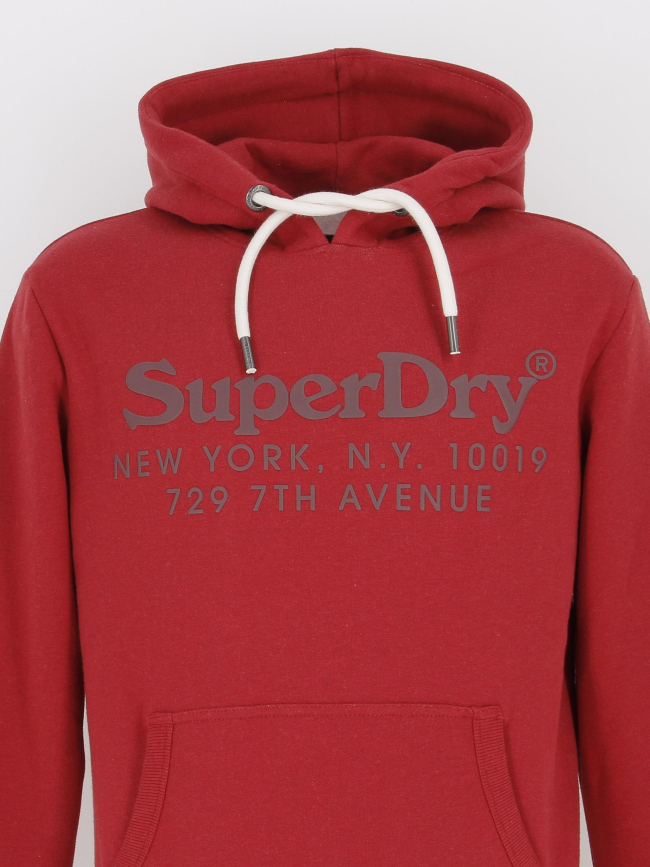 Sweat à capuche vintage venue rouge homme - Superdry