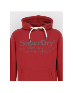 Sweat à capuche vintage venue rouge homme - Superdry