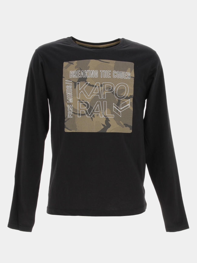 T-shirt manches longues mozzb12 noir garçon - Kaporal