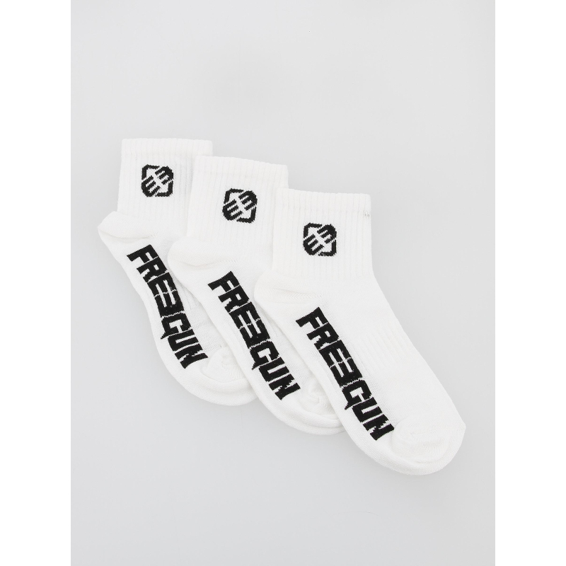 Pack 3 paires de socquettes blanc enfant - Freegun