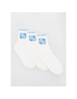 Pack 3 paires de chaussettes hautes blanc garçon - Freegun