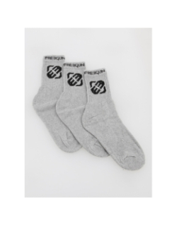 Pack 3 paires de chaussettes hautes gris enfant - Freegun