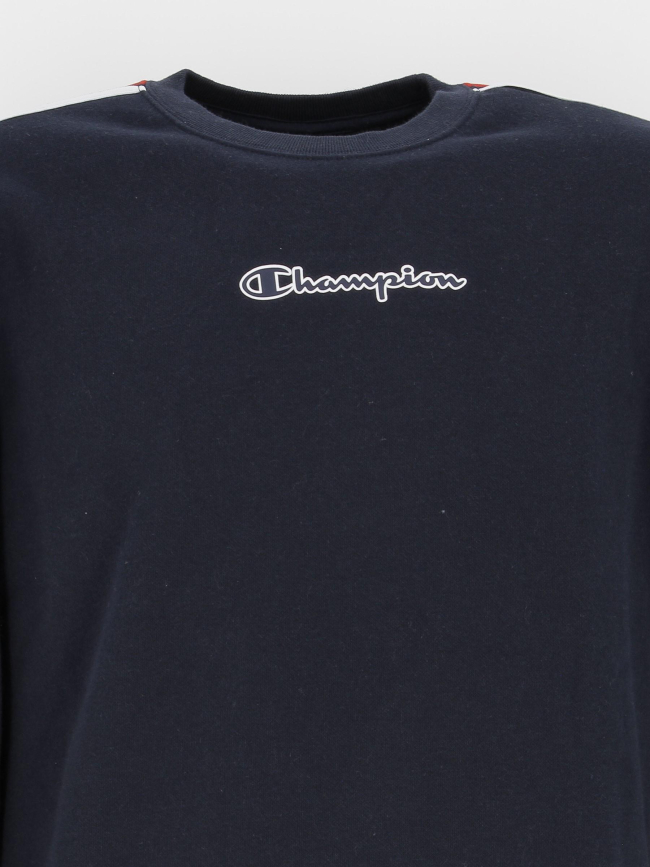 Sweat crewneck tricolore bleu marine homme - Champion