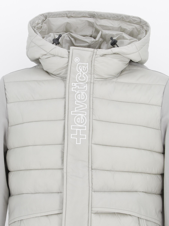 Veste bi-matière matelassée gris homme - Helvetica