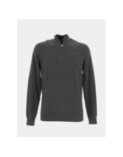 Pull col zippé bacary gris anthracite homme - Izac