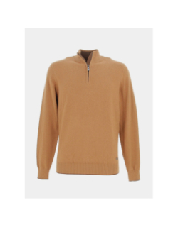 Pull col zippé bacary camel homme - Izac