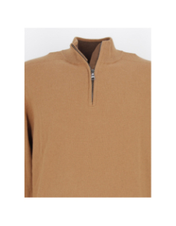 Pull col zippé bacary camel homme - Izac