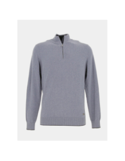 Pull col zippé bacary bleu homme - Izac