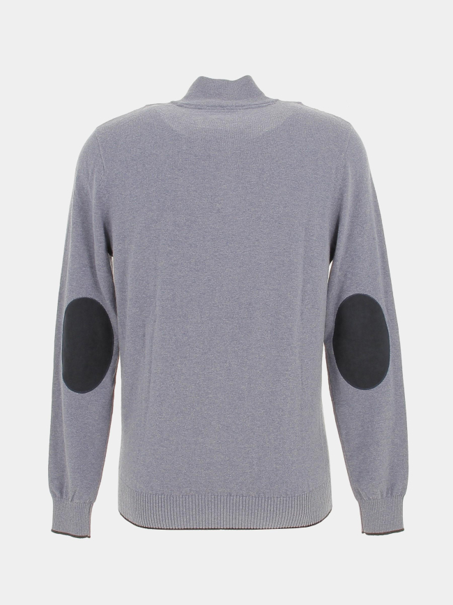 Pull col zippé bacary bleu homme - Izac