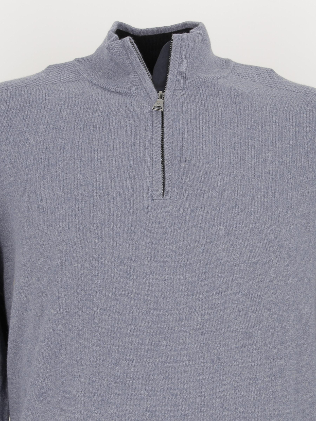 Pull col zippé bacary bleu homme - Izac