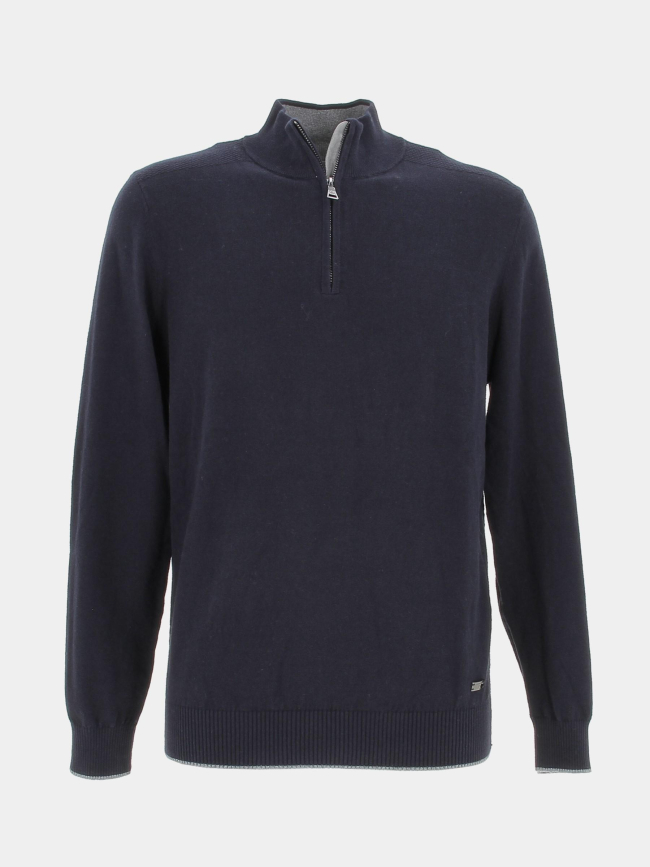 Pull col zippé bacary bleu marine homme - Izac