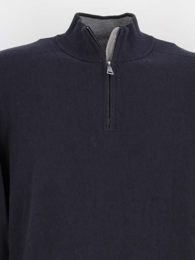 Pull col zippé bacary bleu marine homme - Izac