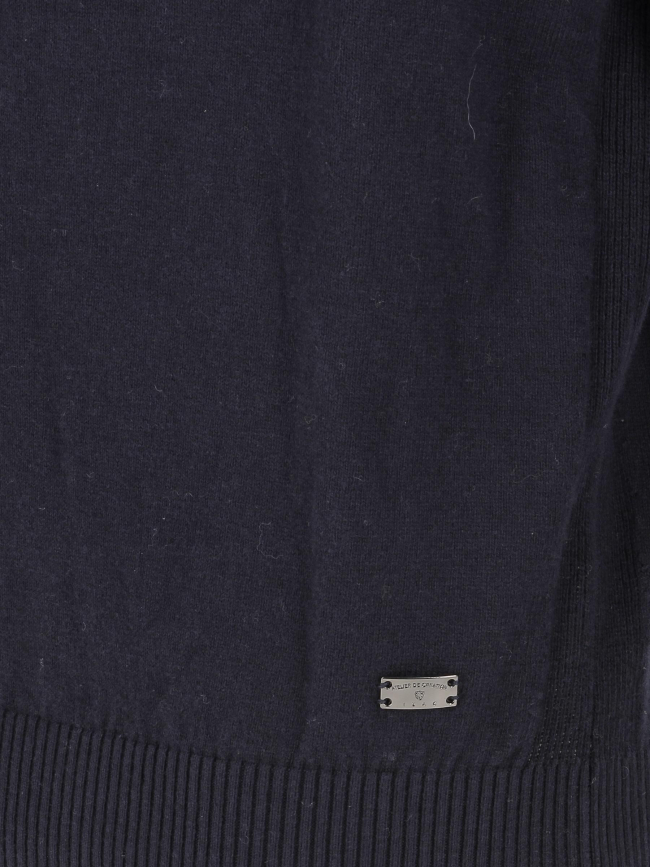 Pull col zippé bacary bleu marine homme - Izac