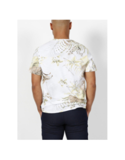 T-shirt guven à fleurs blanc homme - Izac