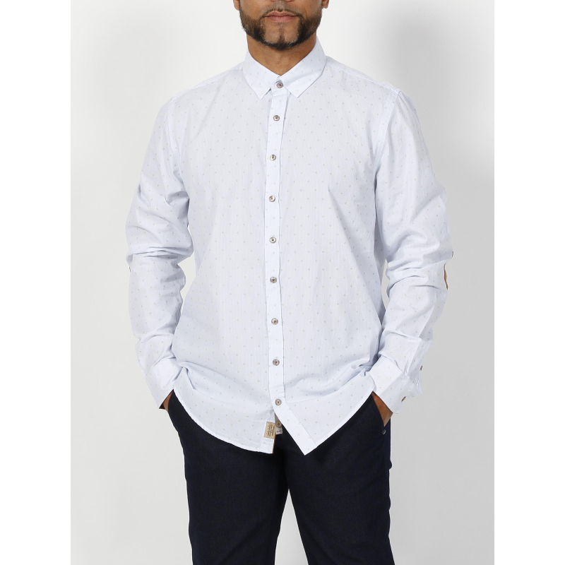 Chemise jules imprimé blanc/camel homme - Izac