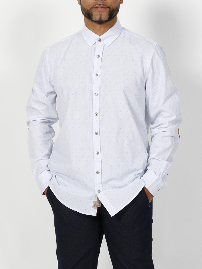 Chemise jules imprimé blanc/camel homme - Izac