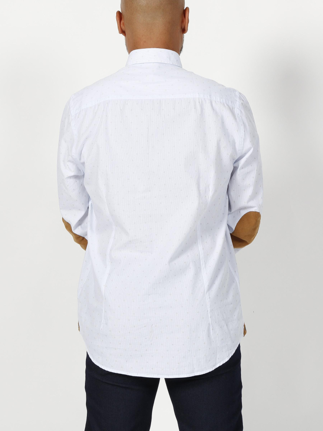 Chemise jules imprimé blanc/camel homme - Izac