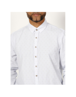 Chemise jules imprimé blanc/camel homme - Izac