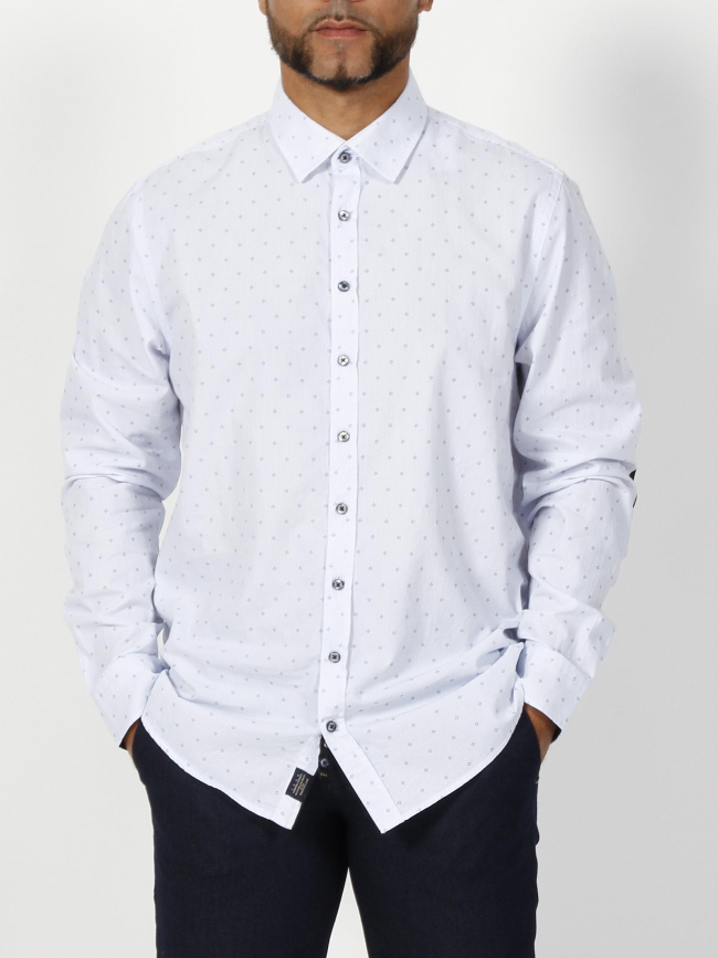 Chemise jules imprimé blanc/bleu homme - Izac
