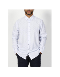 Chemise jules imprimé blanc/bleu homme - Izac