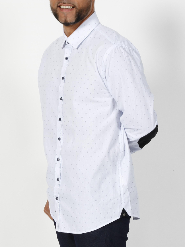 Chemise jules imprimé blanc/bleu homme - Izac