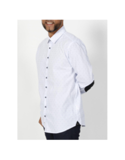 Chemise jules imprimé blanc/bleu homme - Izac
