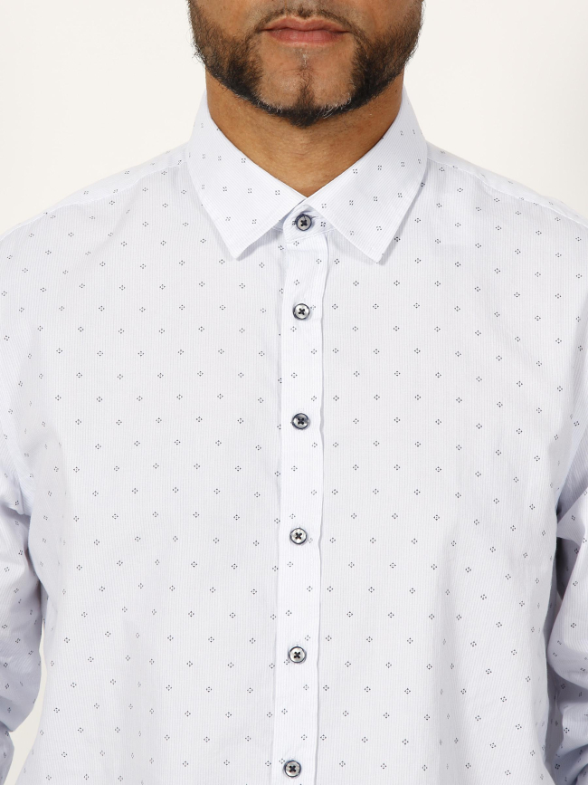 Chemise jules imprimé blanc/bleu homme - Izac