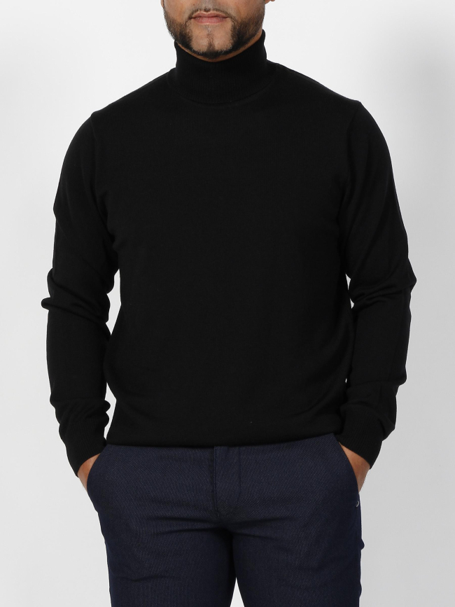 Pull col roulé bruno noir homme - Izac