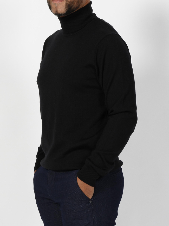 Pull col roulé bruno noir homme - Izac