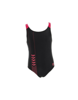 Maillot de bain 1 pièce linear noir/fuschia fille - Arena