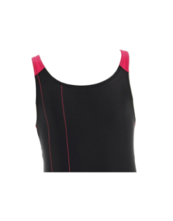 Maillot de bain 1 pièce linear noir/fuschia fille - Arena
