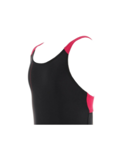 Maillot de bain 1 pièce linear noir/fuschia fille - Arena