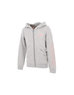 Sweat zippé à capuche gris fille - Adidas