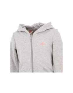 Sweat zippé à capuche gris fille - Adidas