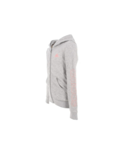 Sweat zippé à capuche gris fille - Adidas