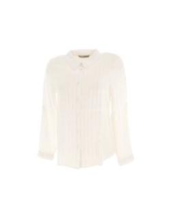 Chemise manches longues rayures lurex blanc femme - Only