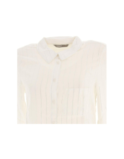 Chemise manches longues rayures lurex blanc femme - Only
