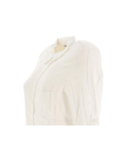 Chemise manches longues rayures lurex blanc femme - Only