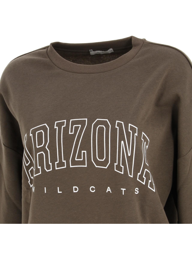 Sweat crop arizona pigalle kaki femme - Only