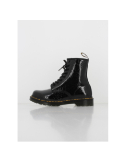 Boots black patent leopard noir vernis femme - Dr Martens